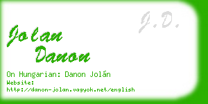 jolan danon business card